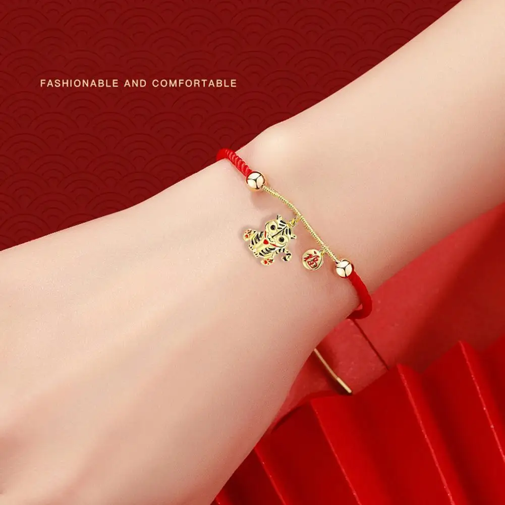 2022 китайский стиль новый год Тигровая веревка красные веревки браслеты ручной