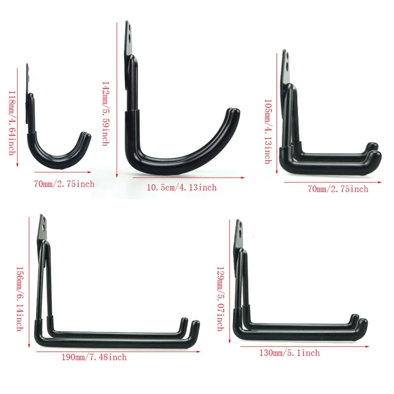 

8Pcs Garage Storage Utility Double Hooks Wall Hooks for Organizing Power Tools, Ladders, Bulk Items, Bikes, Ropes and More