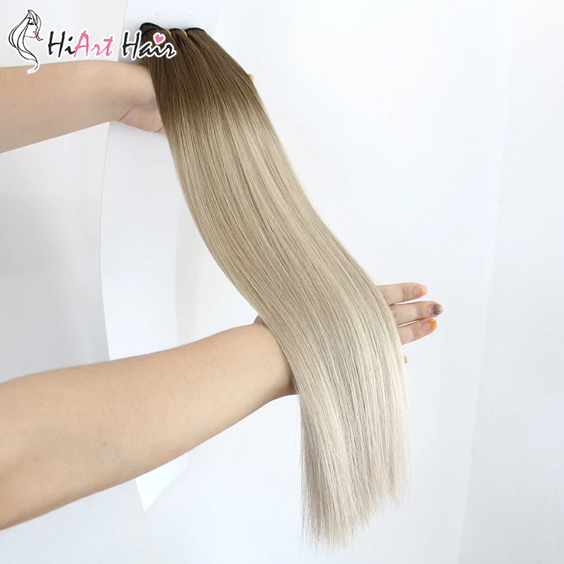 HiArt 100 г/шт. пряди для наращивания, натуральные человеческие волосы remy для салона, прямые волосы для наращивания, 1" 20" 22"