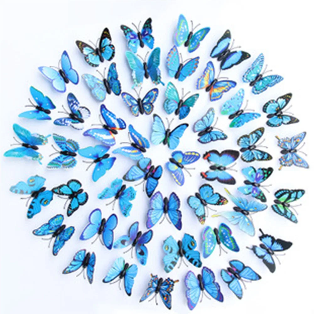 Настенные 3d наклейки с бабочками 12 шт. съемные вечерние свадебные Декор для дома