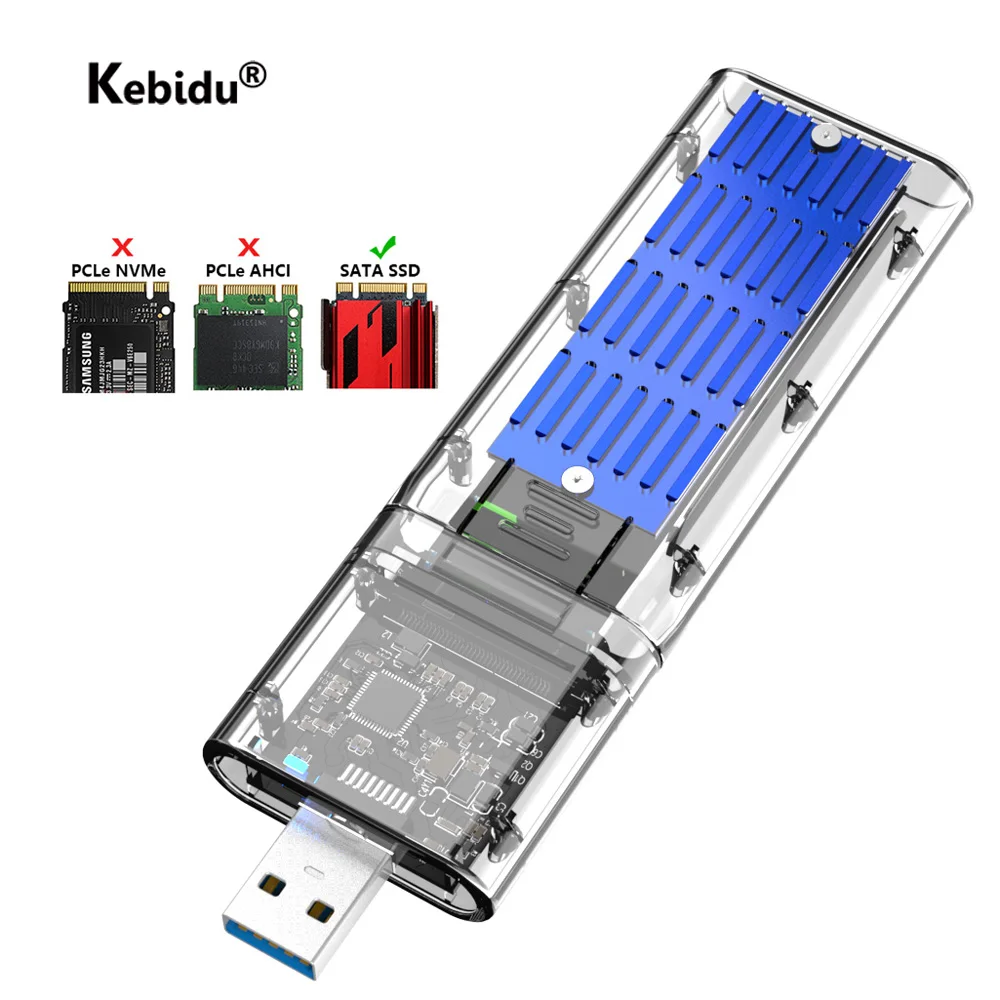 HDD бокс M2 SSD чехол NVME/SATA шасси M.2 к USB 3 0 адаптер для NVME PCIE NGFF SATA M / B Key диск коробка