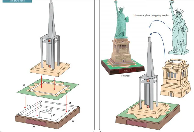 Статуя Свободы трофей бумажная поделка 3D модель Геометрическая скульптура