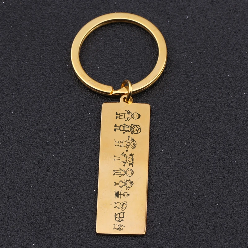 Брелок для ключей из нержавеющей стали стильная семейная бижутерия папы и мамы