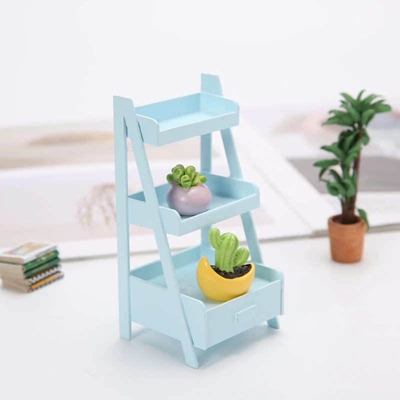 

1:12 Hand DIY Mini Plant Flower Stand Shelf Model Wooden Simulation Plant Stand Mini Dollhouse Furniture