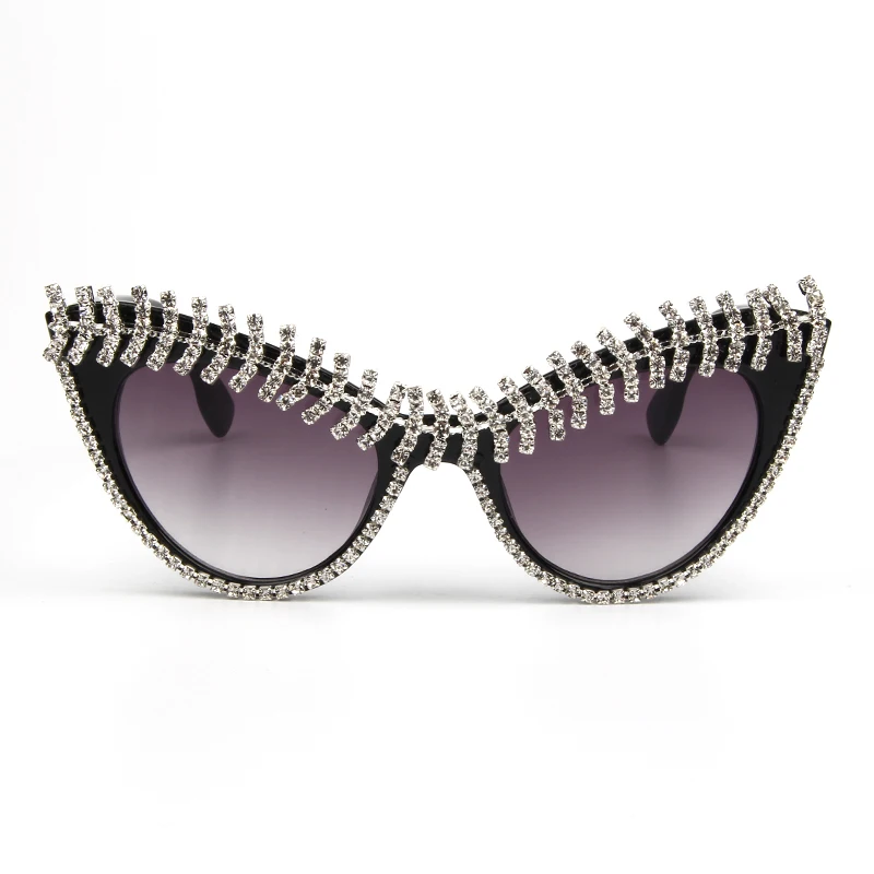 2019 Винтажные Солнцезащитные очки женские кошачий Глаз Модные со стразами