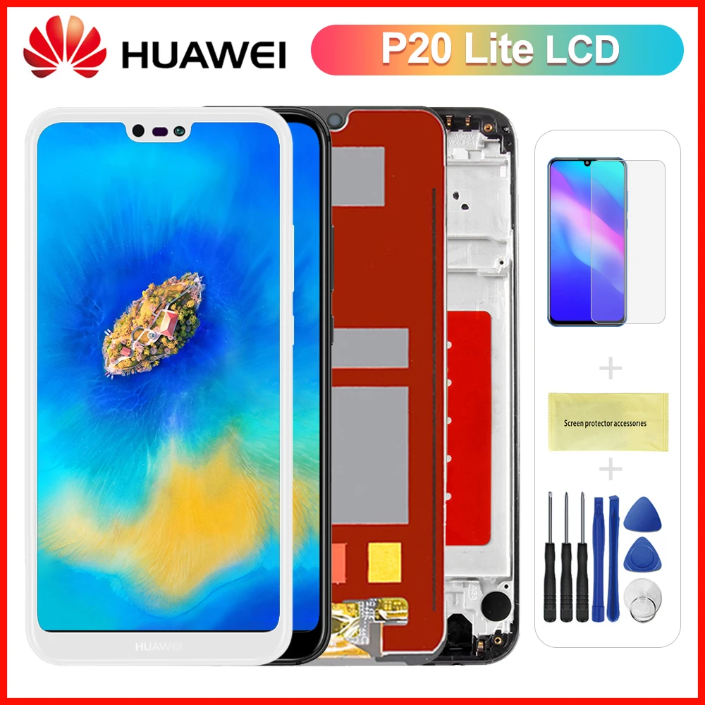 

100% протестированный черный/белый 5,84 ''ЖК-дисплей для Huawei P20 Lite дисплей сенсорный экран дигитайзер в сборе для Nova 3E запасные части