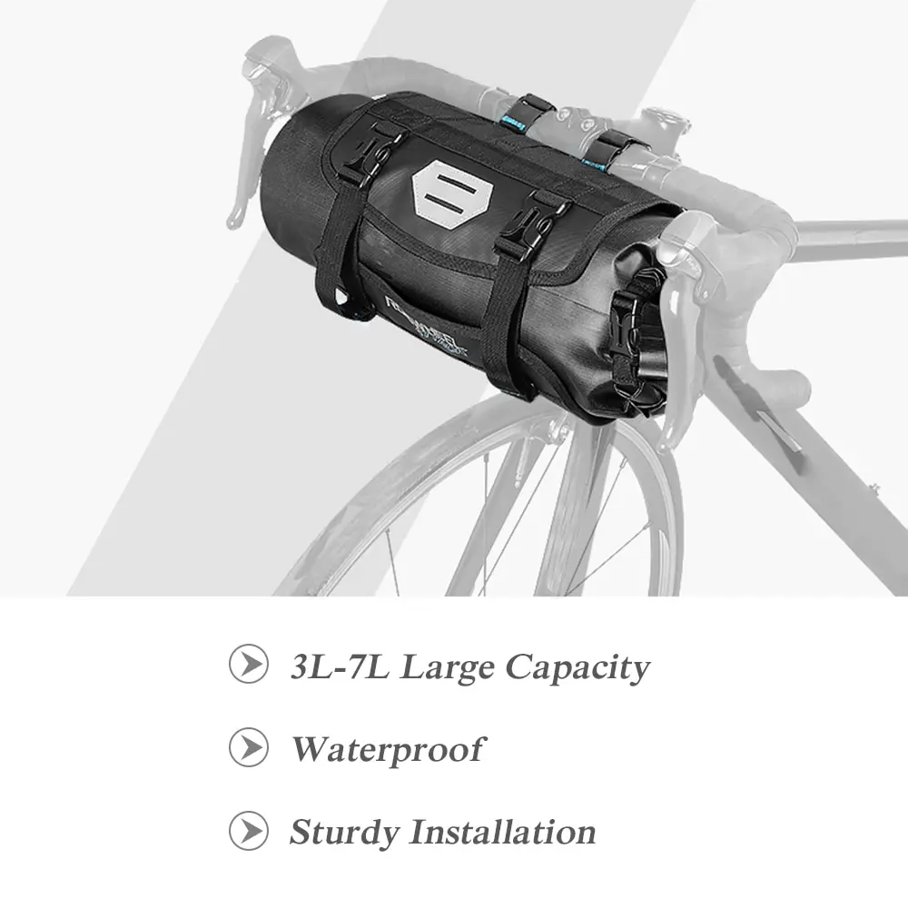 ROSWHEEL 3L-7L Регулируемая велосипедная Сумка водонепроницаемая дорожная MTB передняя