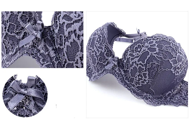 CINOON New Top Sexy underwear Set Push-up Bra And Panty Sets Embroidery Lace Brassiere Adjustable Straps Gathered Lingerie