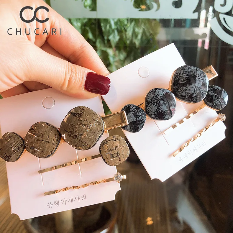 FGHGF Новинка 3 шт./компл. металлическая заколка для волос с красным жемчугом