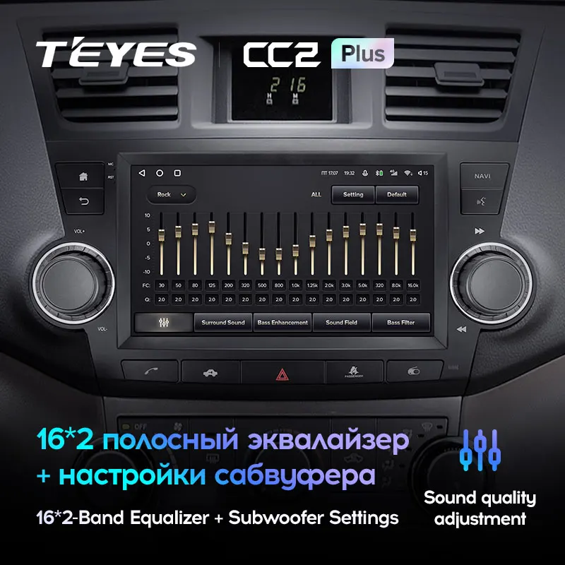 TEYES CC2L и CC2 Plus Штатная магнитола For Тойота Хайлендер II Toyota Highlander 2 XU40 2007 - 2013 Android до