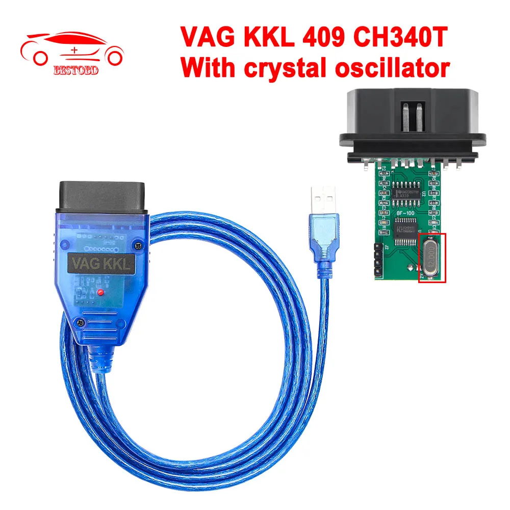 Диагностический кабель VAG COM KKL 409 1 OBD OBD2 с FTDI FT232RL/CH340T для VW/Audi/Skoda/кресла|Кабели и