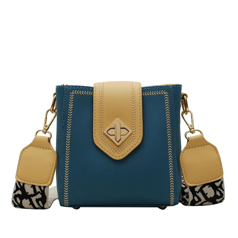 

Summer New Arrival Fashion Shoulder Broadband Bucket Bag Women's 2020 New Style Western Style Shoulder Bag