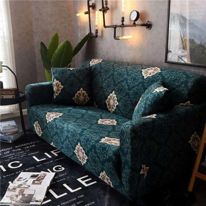 

Elastic Spandex Sofa Cover Tight Wrap All-inclusive Couch Covers for Living Room Sectional Sofa Covers Love Seat Slipcovers