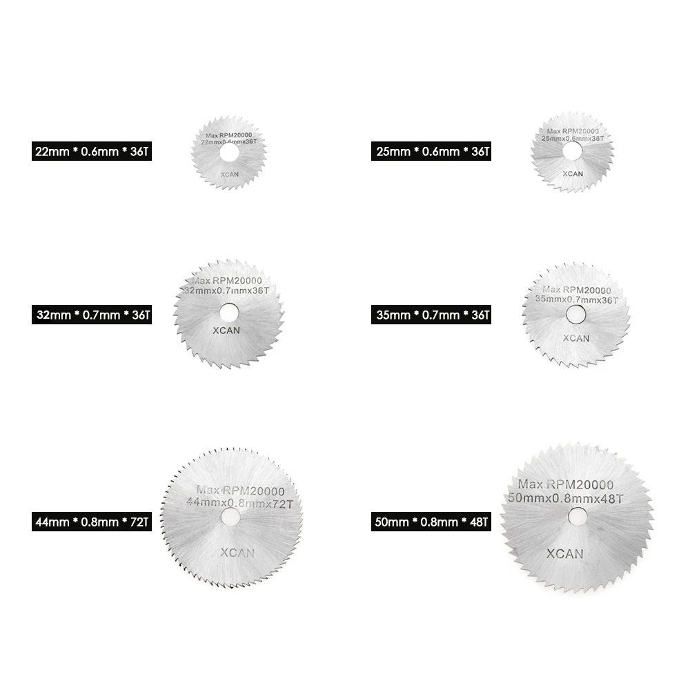 Набор лезвий для циркулярной пилы из быстрорежущей стали с хвостовиком 1/8 дюйма 7