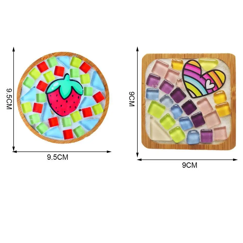 

Mosaic Coaster Diy Handmade Material Package Creative Decoration Round Square Placemat Kindergarten Children's Parent-child Toys
