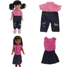 Одежда для кукол один и тот же костюмПижамаюбка серия подходит для 14 дюймовых и 36 см куклы с мультяшным принтом Милая одежда для наших детей Подарки