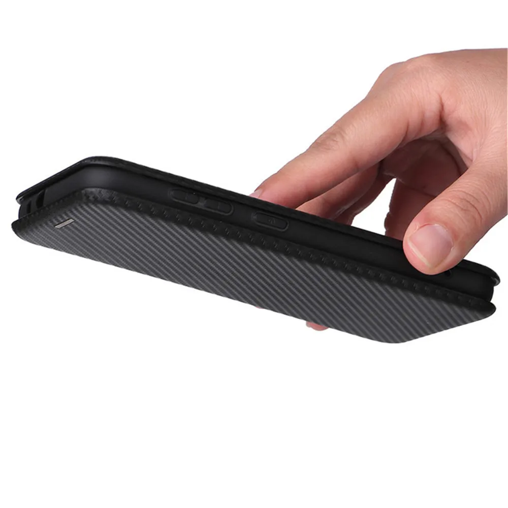 Для Samsung Galaxy A22 5G Japan Роскошный флип-чехол из углеродного волокна с магнитной