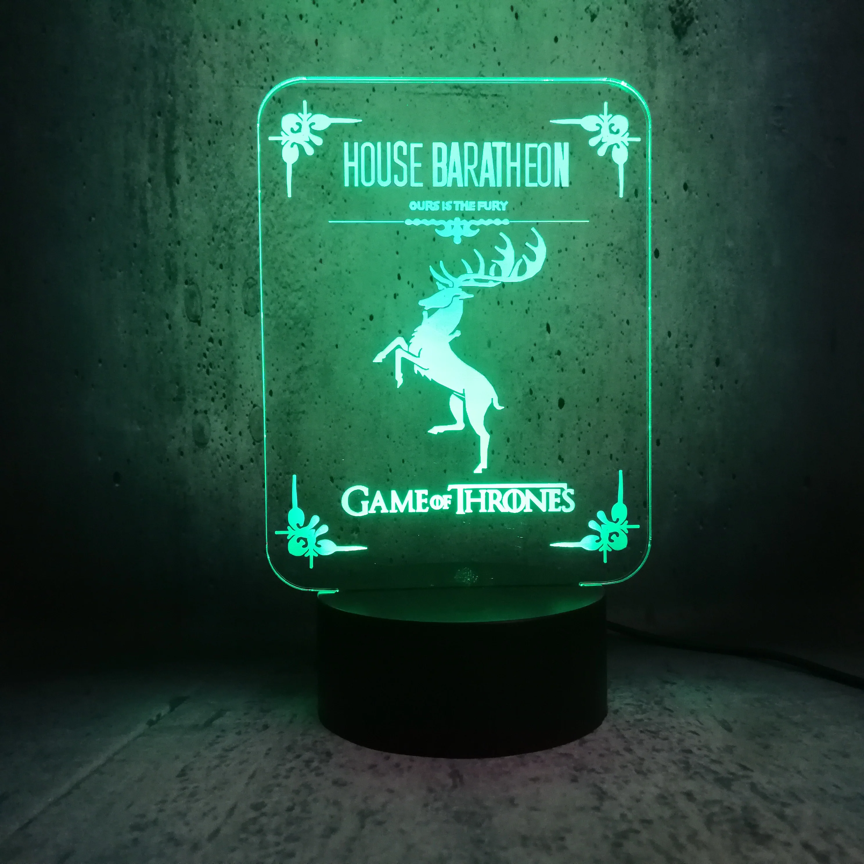 Домик barathoon moon lamp OURS это FURY 3D светодиодный светильник для игр престолов ночной