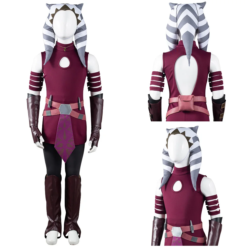 

Kids The Clone Wars Ahsoka Tano Cosplay Costume Outfits Kids Children Halloween Carnival Suit