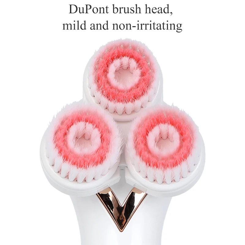

Electric Facial Cleansing Brush Silicone Rotating Face Deep Cleaning Skin Peeling Massager Cleanser Exfoliation 3 in 1