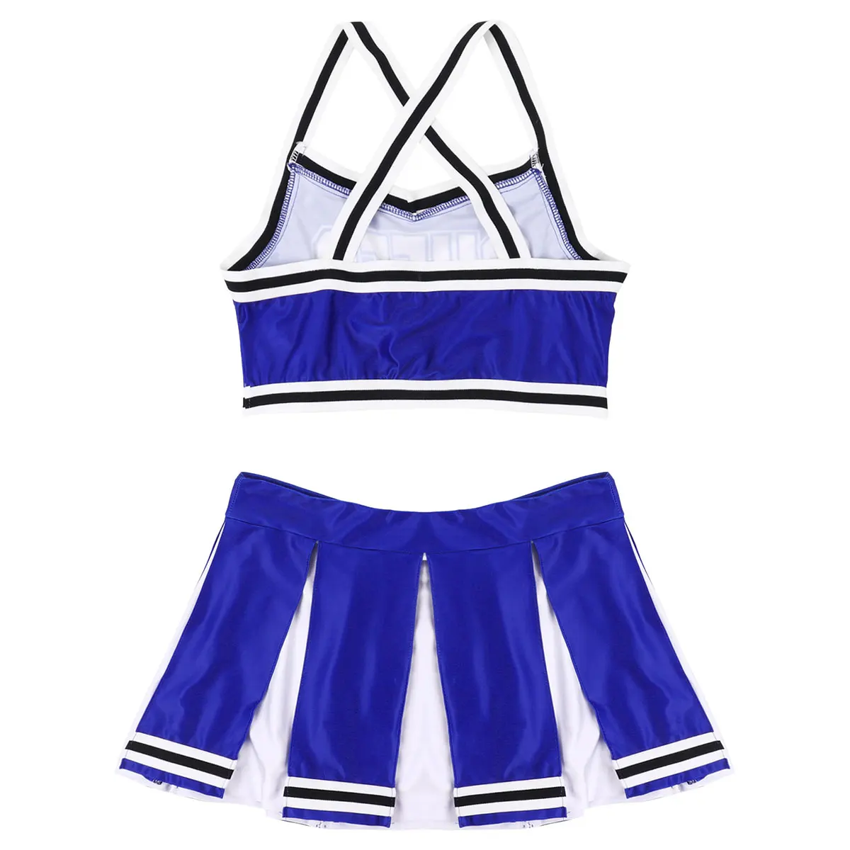 Женский костюм-униформа для школьниц и чирлидеров со сексуальным безрукавным топом на завышенной талии и мини-юбкой в складку.