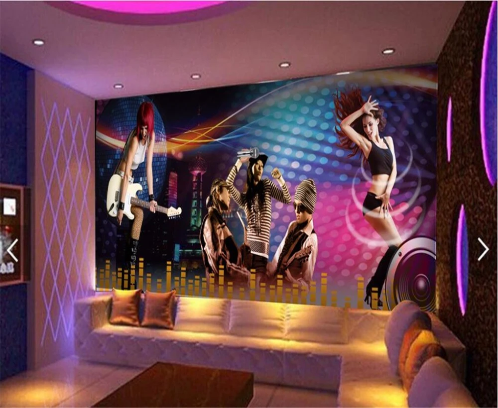 Большой заказ обои для ночного клуба Поющая личность красота КТВ фон изящная