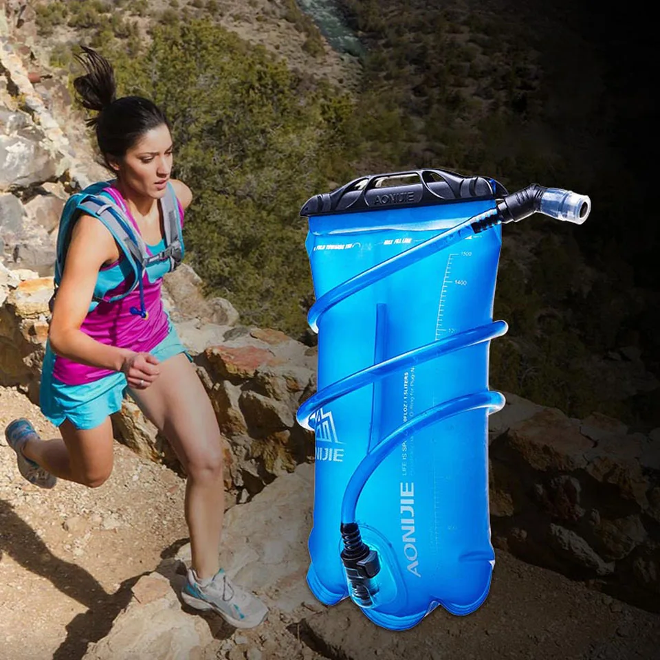 AONIJIE 1.5L/2L/3L Outdoor Cycling Running Foldable TPU Water Bag Sport Hydration Bladder for Camping Hiking Climbing 250/350ML