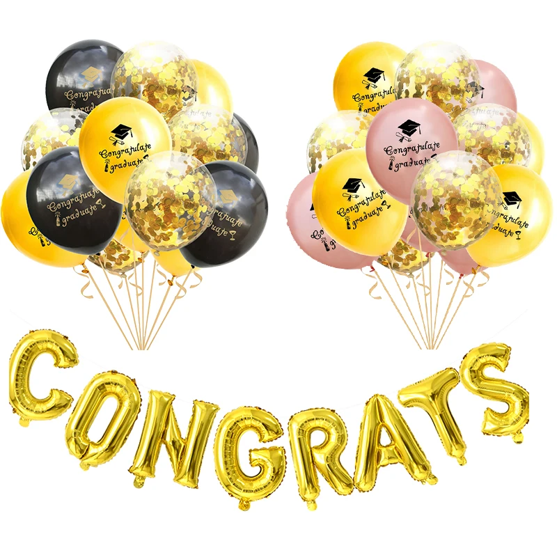 

Bachelor Cap Graduation Balloons 2021 Congratulations Congrats Letter Foil Balloon For Congrats Grad Party Decor Confetti Globos