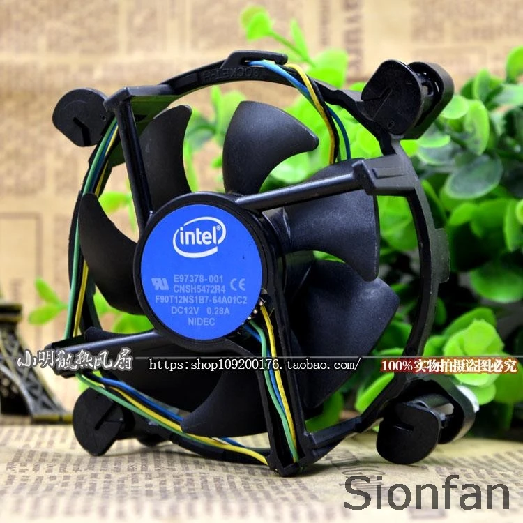 Для intel F90T12NS1B7-64A01V2 12V 0.28A CNSH5472R4 Процессор Вентилятор охлаждения Тесты рабочих -