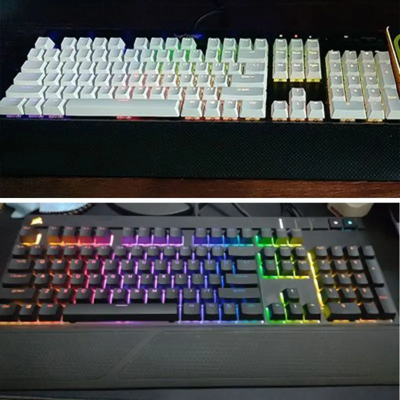 PBT двойной выстрел с подсветкой 108 Top lit просвечивающий полупрозрачный колпачок