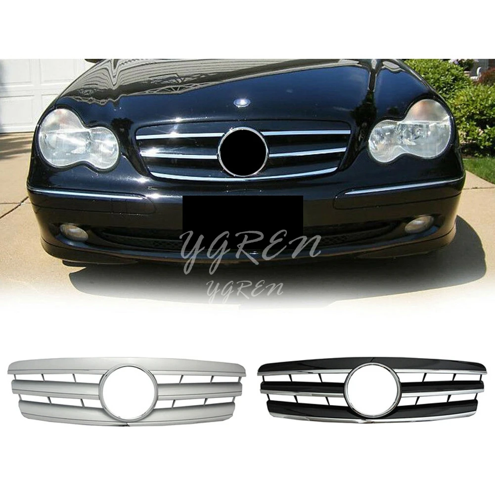 Решетки передние хромированные черные Серебристые для Mercedes Benz W203 C230 C320 C240 AMG 2001-2007
