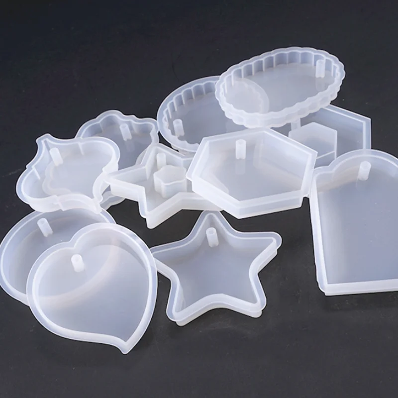 

Epoxy Mold Crafts Souvenir Heart-shaped Hexagon Wavy Ellipse Shape DIY Silicone Epoxy Resin Candle Decorative Accessories