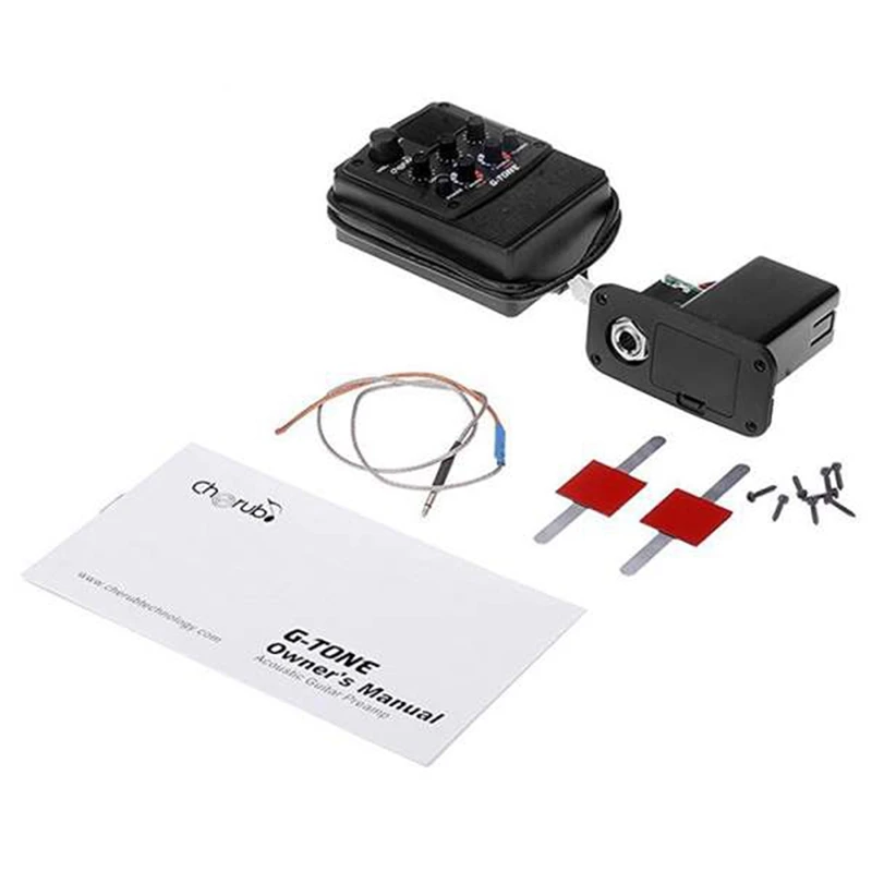 

Cherub G-Tone GT-6 Acoustic Guitar Preamp Piezo Pickup 3-Band EQ Equalizer LCD Tuner with Reverb Chorus Effects