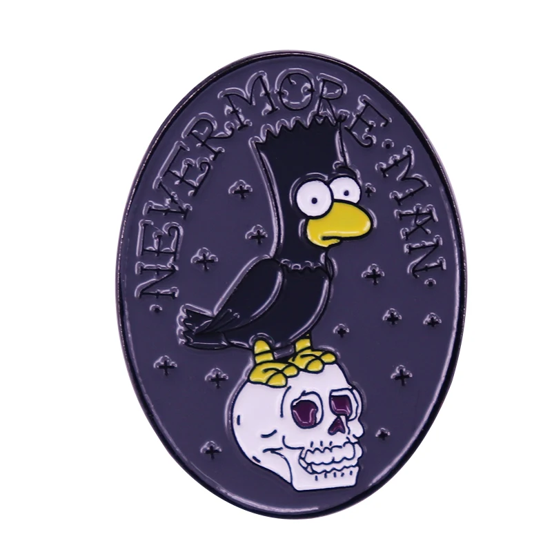 Брошь с вороном Бартом Эдгар Аллен Poe Nevermore значок черепом|Броши| |