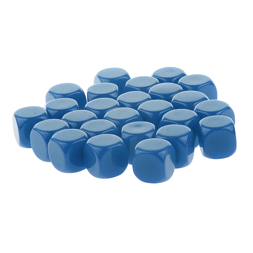 Blue 25 шт. пустой квадрат DIY 6 сторонних игральных костей D6 D& D TRPG ролевые игры вечерние игральные кубики - Цвет: Blue