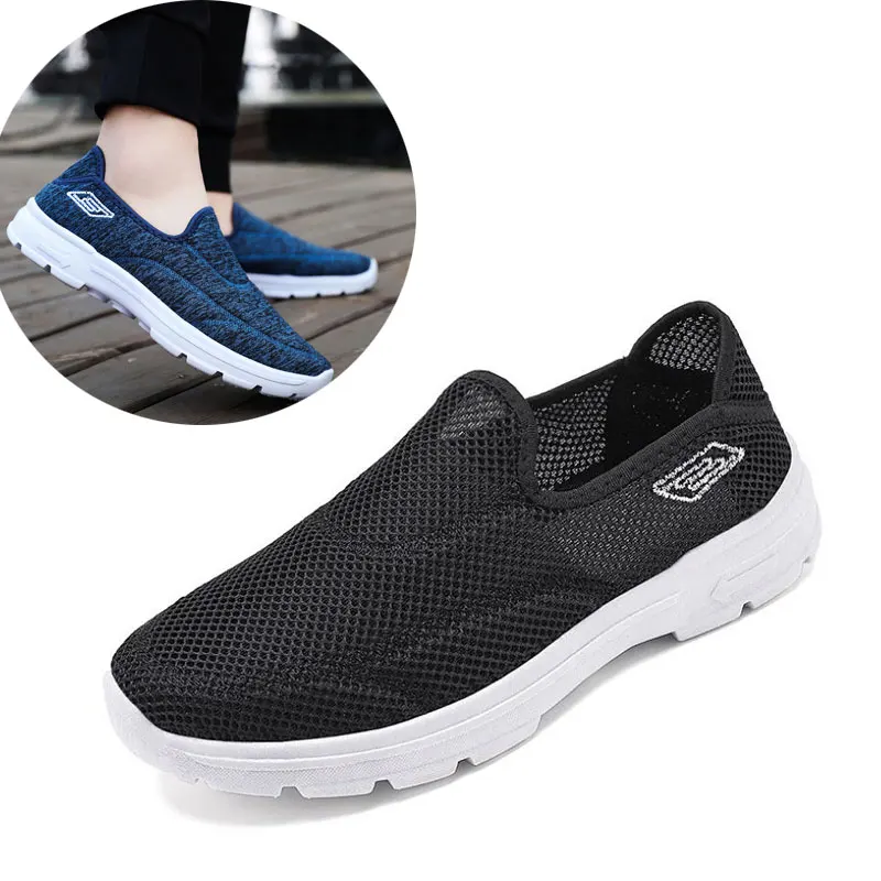 

Мужская сетчатая обувь без шнуровки; Летняя мужская легкая Повседневная прогулочная обувь; Женские удобные дышащие Нескользящие кроссовки...