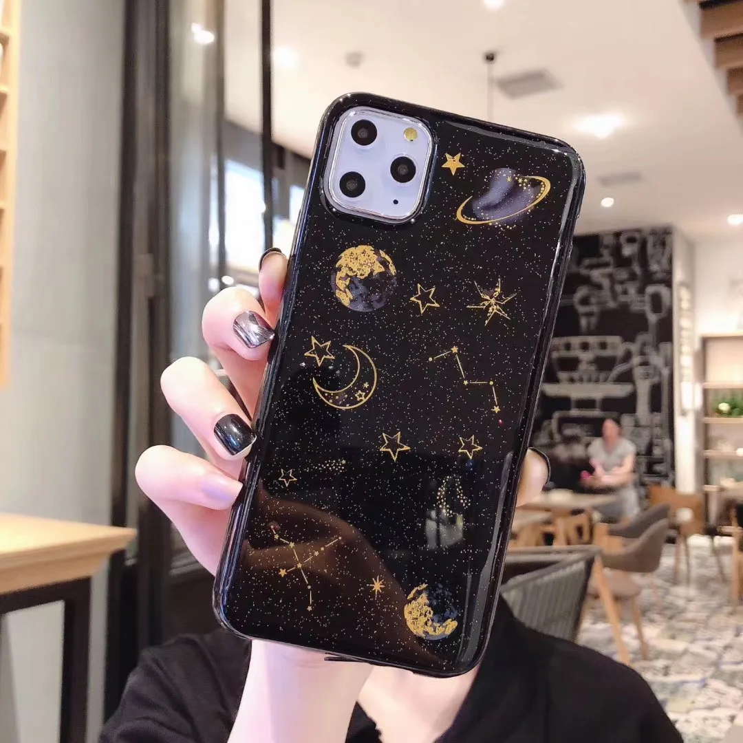 Glitter Planet Star Case Soft Silicone Cover for Samsung Galaxy A7 A9 A6 A8 J8 J4 J6 Plus 2018 J3 J5 J7 Prime A6+ A8+ J4+ J6+
