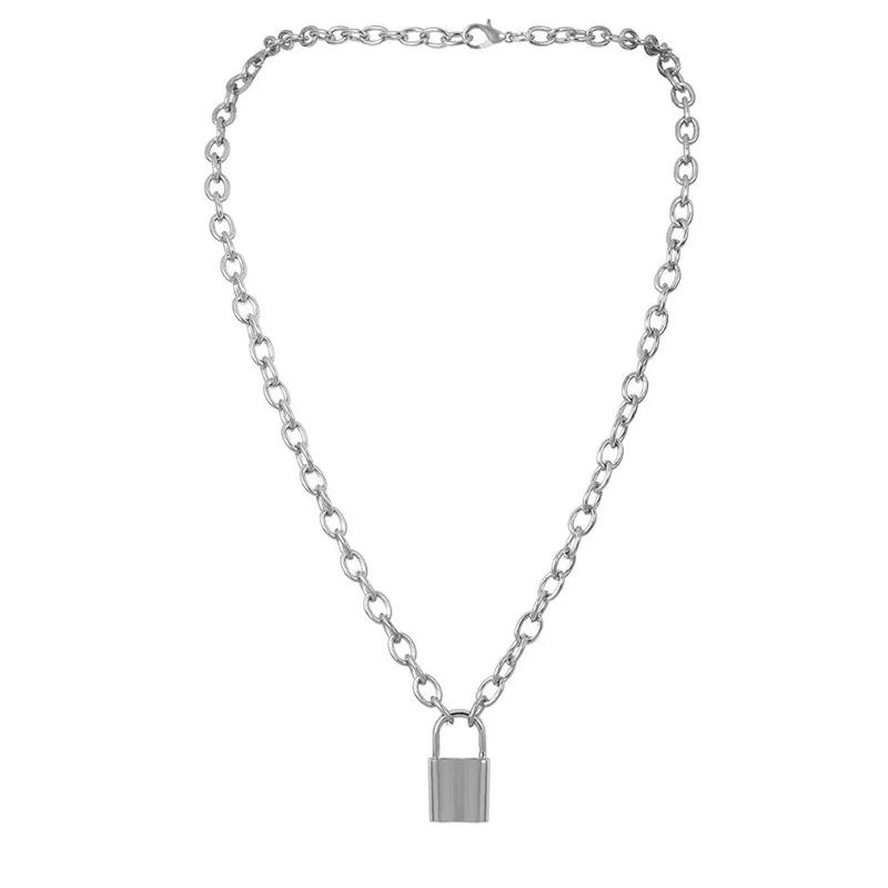 Vintage Lover's Lock Pendant Choker Necklace Steampunk Clavicle Golden Chain Necklace Collier Valentine's Day Gift