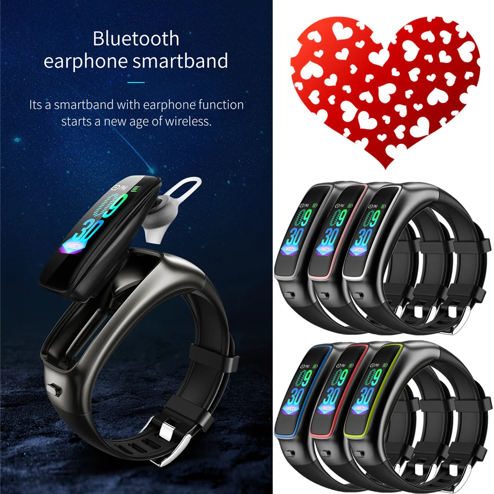 

V09 фитнес-Браслет беспроводные Bluetooth-наушники 2 в 1 Bluetooth 4,0 чип спортивные умные часы