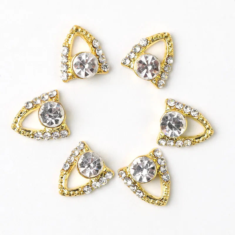 

10Pcs / Lot 3D Jewelry Nail Art Glitter Silver Alloy Manicure Supplies Crystal Rhinestones For Nail Art Decorations