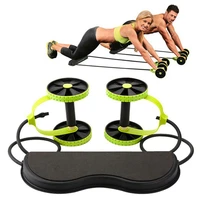 multifunctional elastic abdominal resistance pull rope stretch ab wheels roller gym fitness abdominal muscle exercise trainer