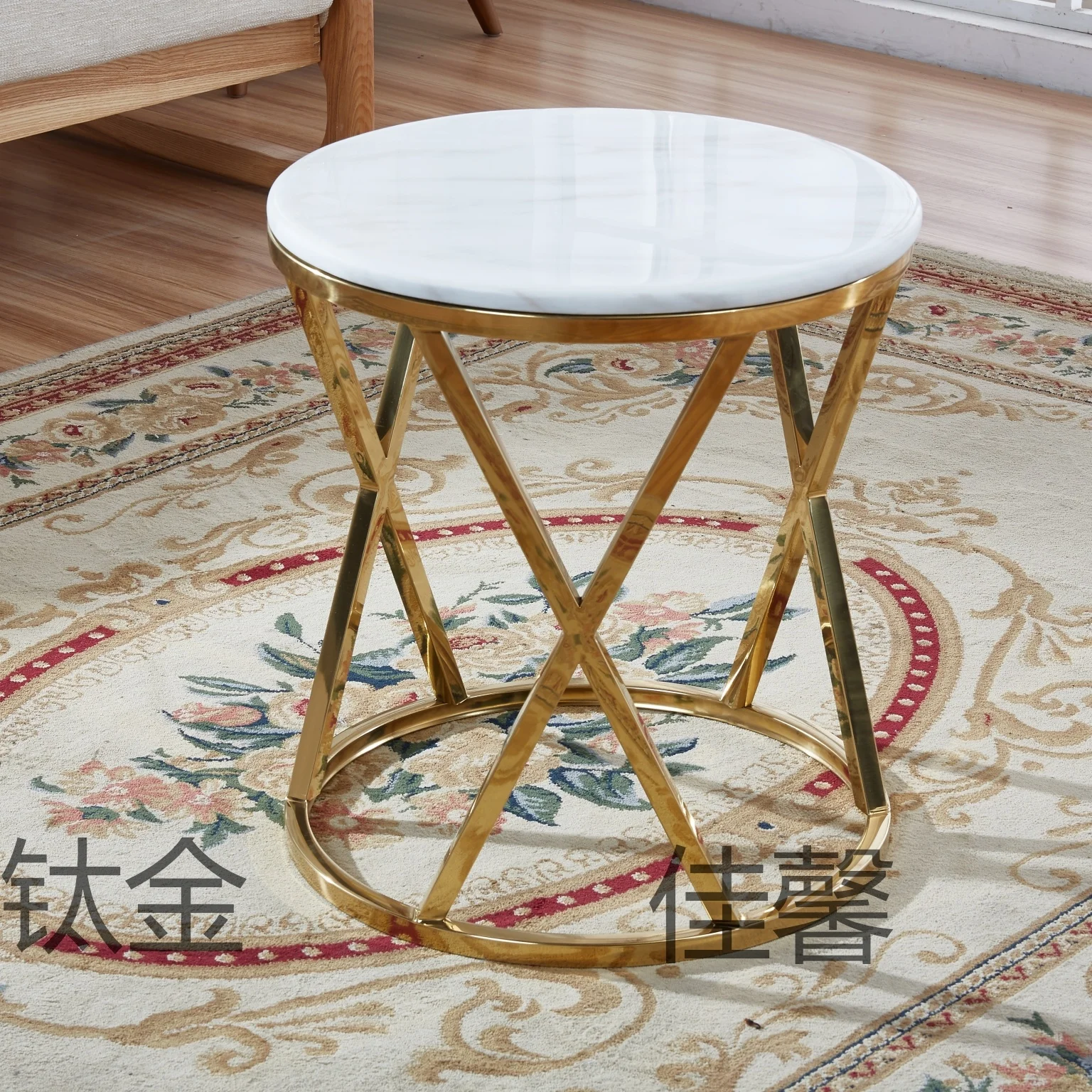 Угловой Столик для дивана из нержавеющей стали круглый журнальный столик