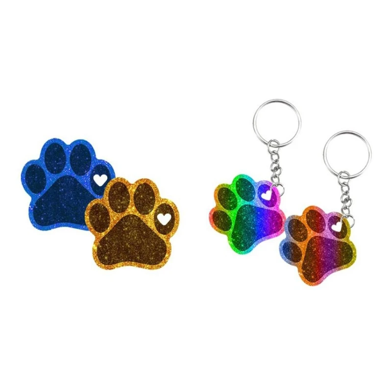 

3Pcs/Set Dog Paw Style Keychain Epoxy Resin Mold Necklace Pendant Silicone Mould