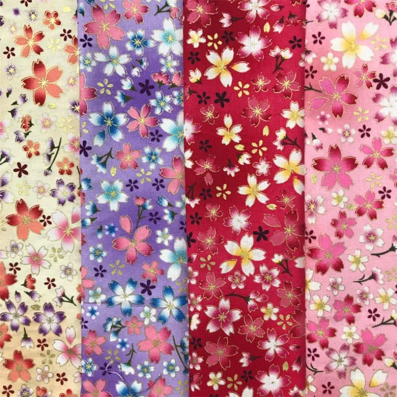 

CF664 Japanese Style Sakura Printed Cotton Fabrics For The Kimono Table Clothes Door Curtains DIY Fabric High-Grade Home Fabric