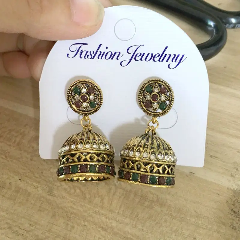 Этнические Бали Jhumka Jhumki кристаллы из парчи мексиканские цыганские висячие