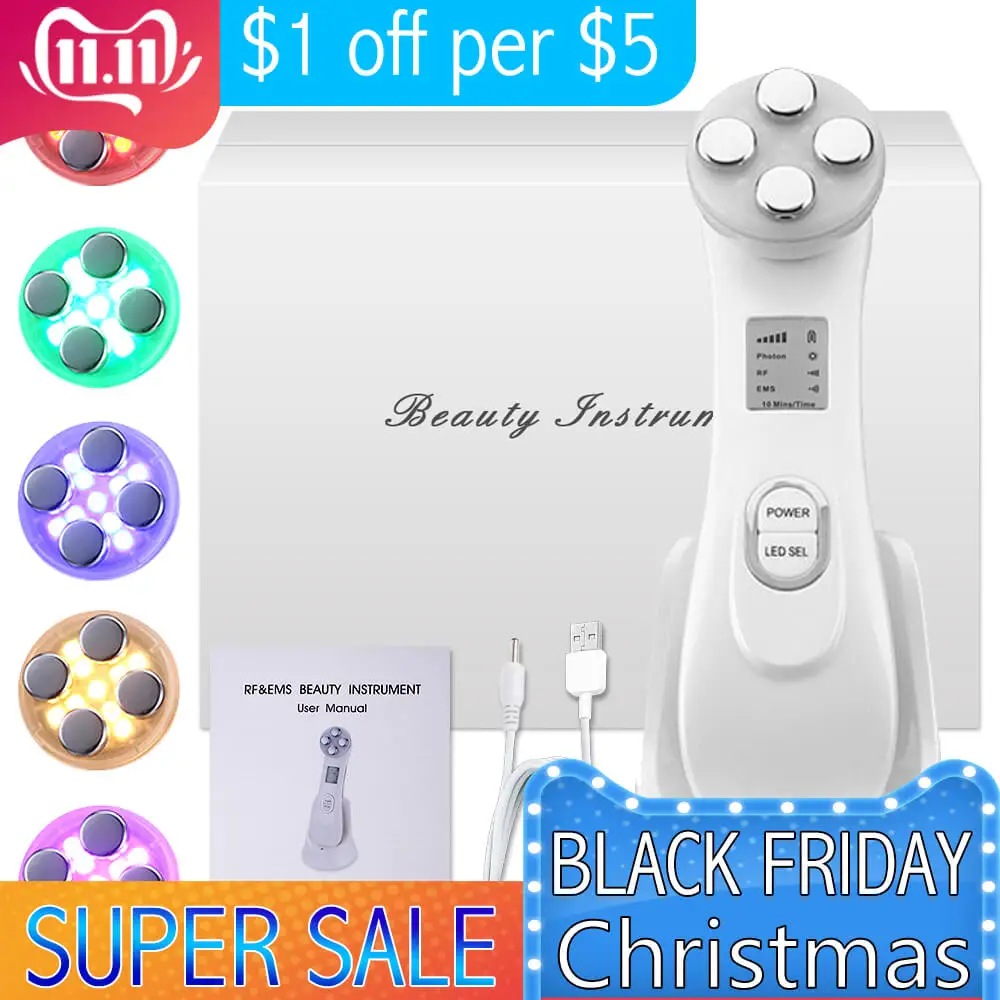 Светодиодный светильник для подтяжки кожи RF EMS лица фотон омоложение лифтинг