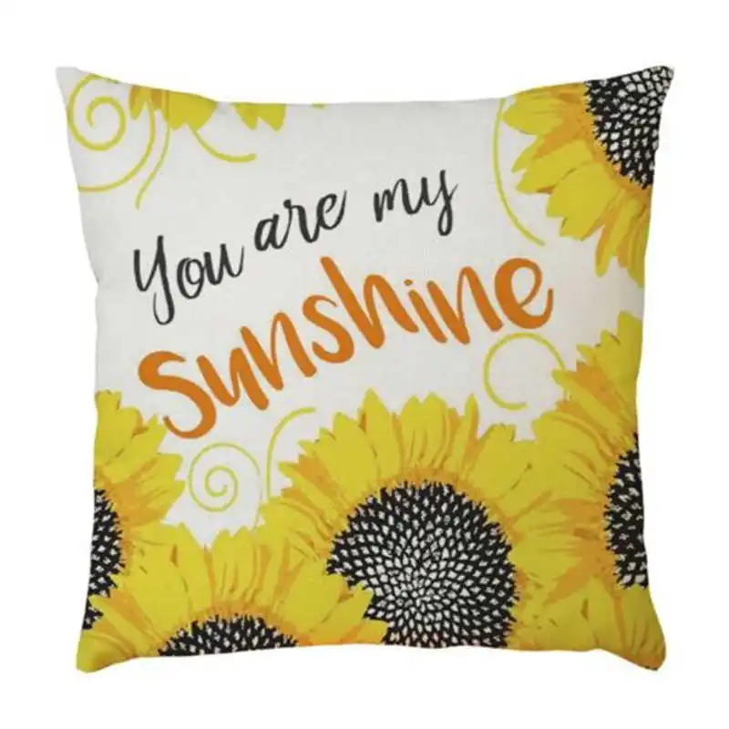 Sunflower Butterfly Pillow Case Thanksgiving Day Festival Covers Cotton Linen Home Sofa Waist Cushion Cover Room Decor | Дом и сад