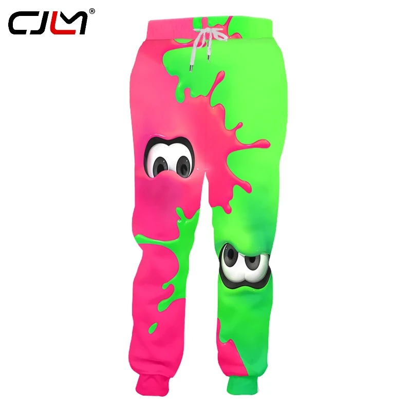 

CJLM Men's Fashion Short 3D Printing Pants Cartoon Red-green Eyes Summer Casual Large Size Unisex Fitness Jogging Pants