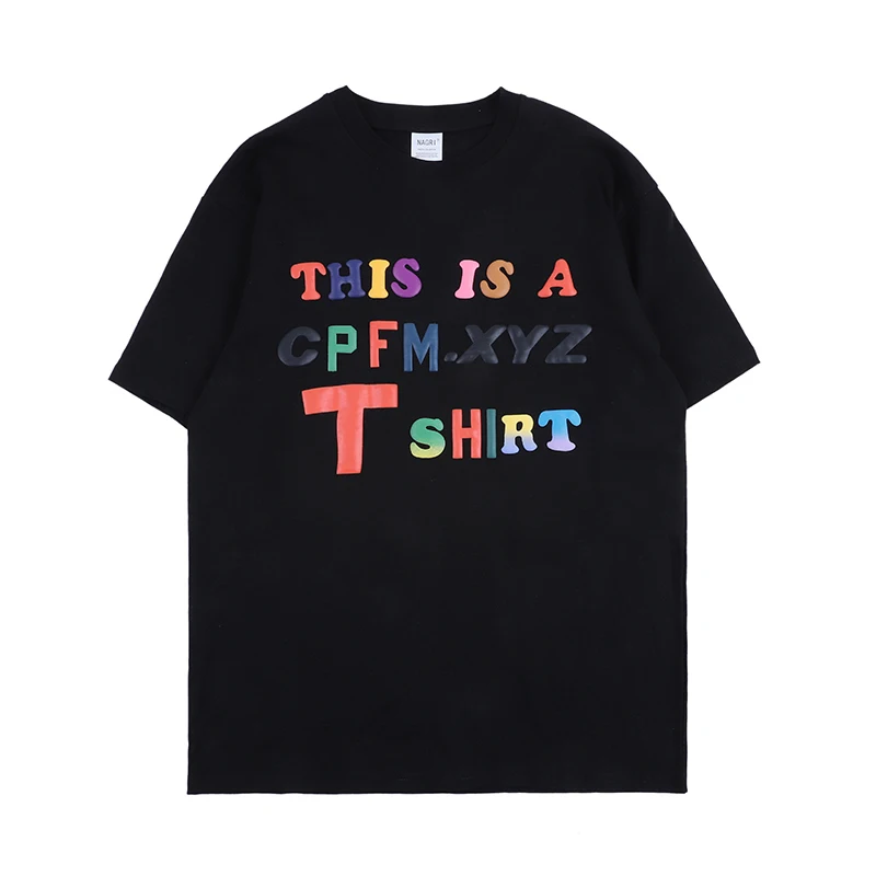 

Men's Fashion casual Cotton T-Shirt 3D Letter Print Short Sleeve Tops