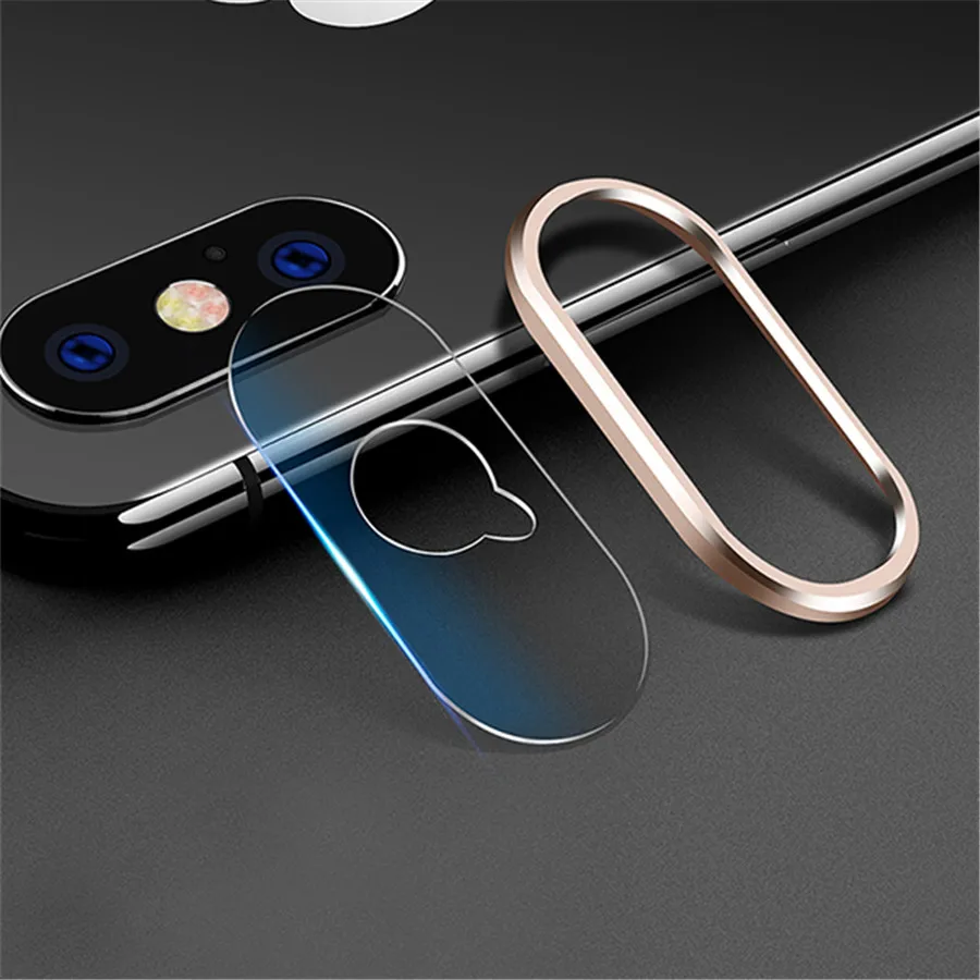 Для iPhone 11 Pro Max защита для камеры объектив из закаленного стекла+ металлический задний чехол для объектива для iPhone XS Max X 8 7 Plus стеклянный чехол - Цвет: Gold